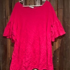 Hot pink long length sweater fits 3x